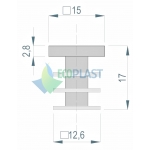 Dop plastic 15 X 15 mm